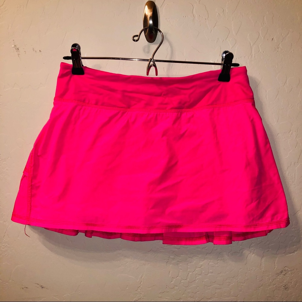 Lululemon Pink Run Pace setter Built-in Ruffles Skirt💖